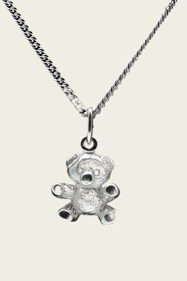 Zilveren Teddybeer ketting hanger