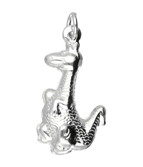 Zilveren Dino ketting hanger