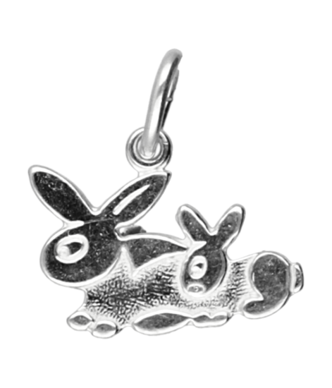 Zilveren Konijnen ketting hanger