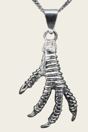 Zilveren Arend klauw ketting hanger - groot