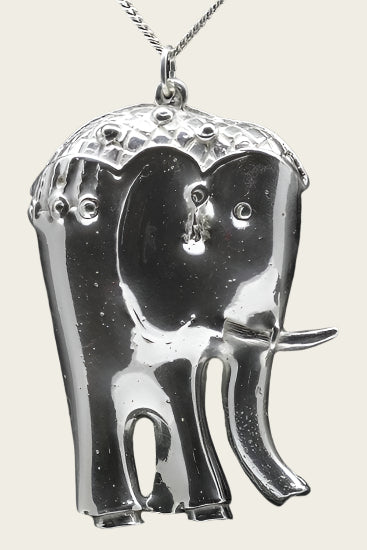 Zilveren Olifant XL ketting hanger