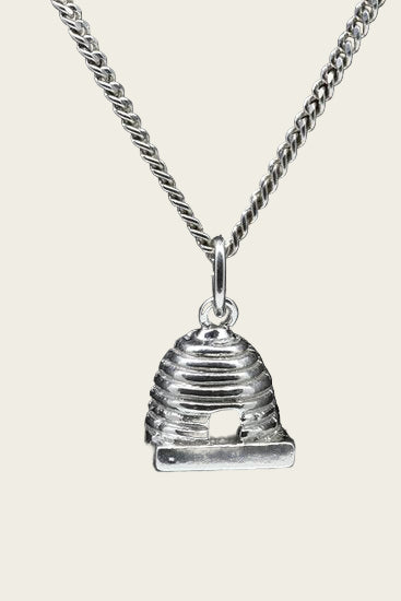 Zilveren Bijenkorf ketting hanger