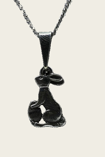 Zilveren Paashaas ketting hanger
