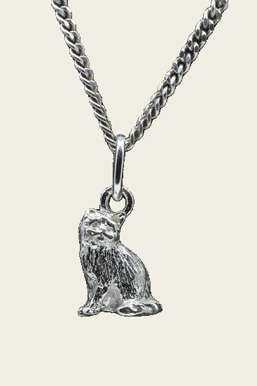 Zilveren Pers zittend klein ketting hanger