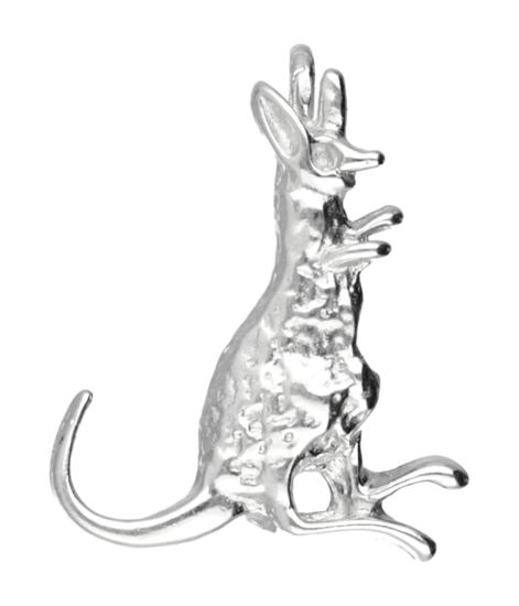 Silver Kangaroo 2 Necklace Pendant