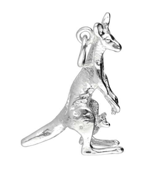 Silver Kangaroo 3 chain pendant