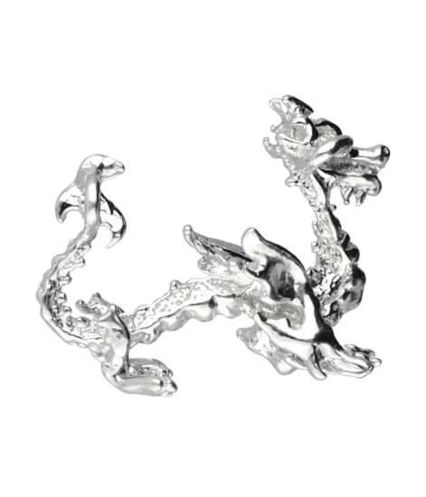 Silver Chinese dragon necklace pendant
