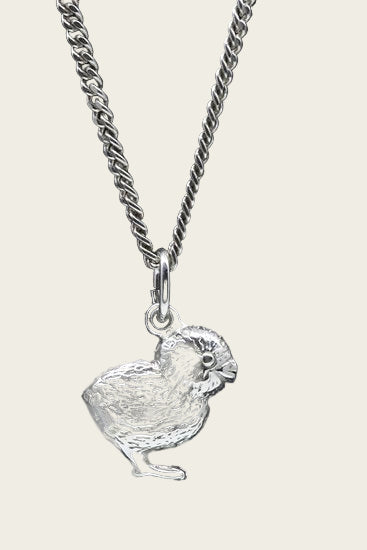 Zilveren Kuiken ketting hanger