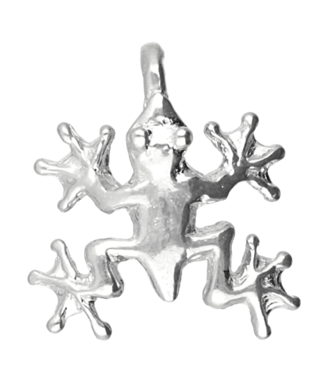 Silver Tree Frog Necklace Pendant