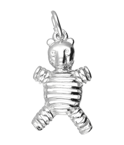 Zilveren Beer opengewerkt ketting hanger
