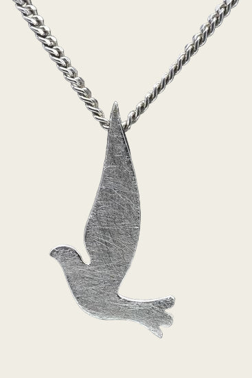 Zilveren Duif mat ketting hanger