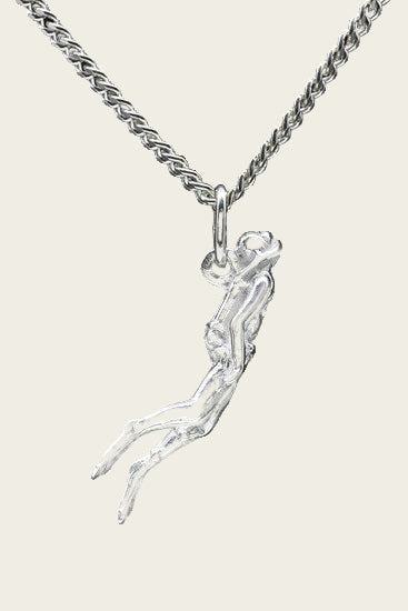 Zilveren Duiker ketting hanger - middel
