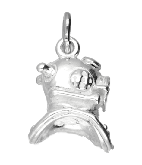 Zilveren Duikhelm ketting hanger