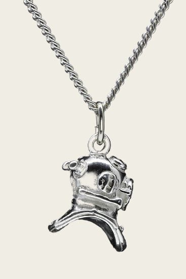 Zilveren Duikhelm ketting hanger