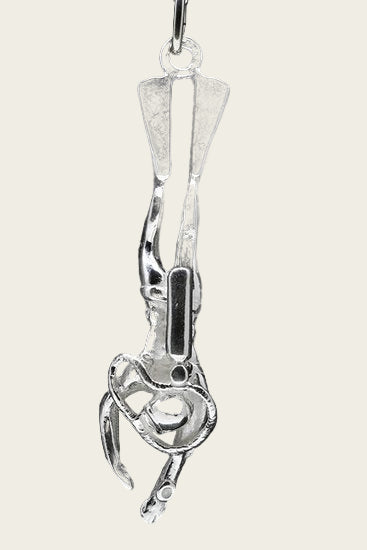 Zilveren Duiker ketting hanger - detail