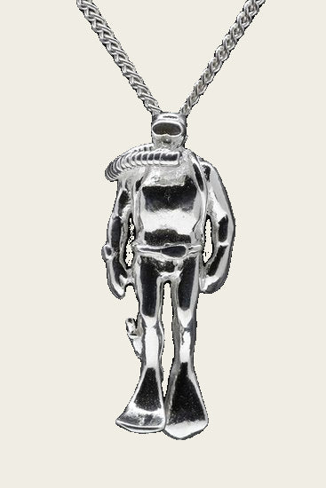 Zilveren Duiker ketting hanger - zwaar