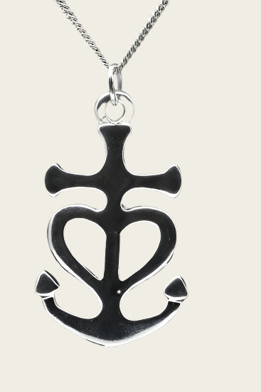 Zilveren Hoop, geloof en liefde ketting hanger - massief XL