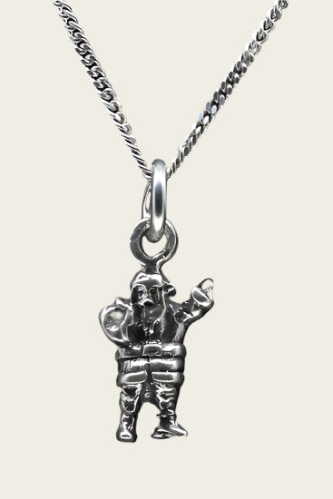 Zilveren Kerstman ketting hanger