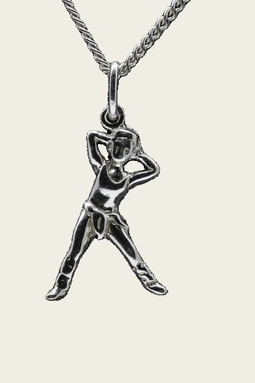 Zilveren Fitness vrouw ketting hanger - staand