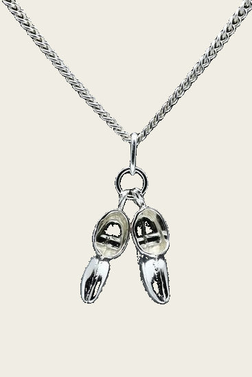 Zilveren Klompen ketting hanger