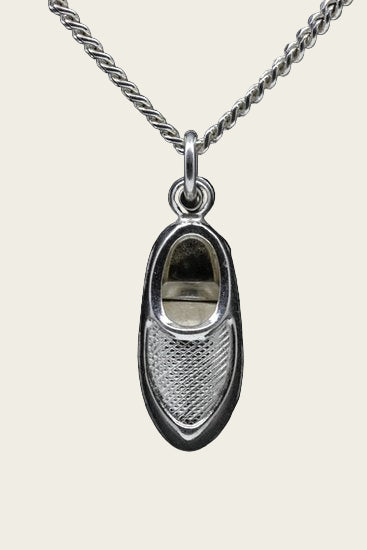 Zilveren Klompschoen ketting hanger - blanco