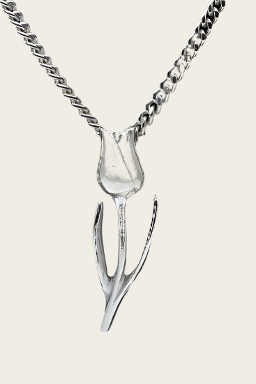 Zilveren Tulp ketting hanger - klein