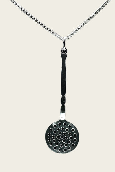 Zilveren Schuimspaan ketting hanger