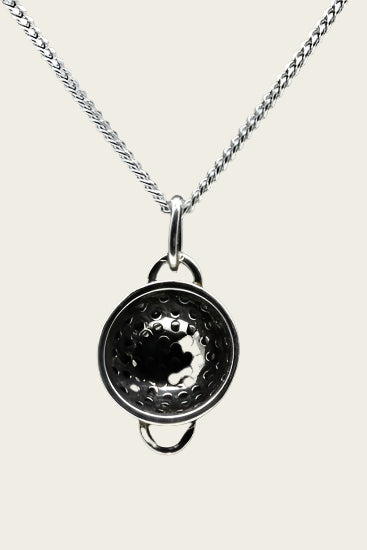 Zilveren Vergiet ketting hanger