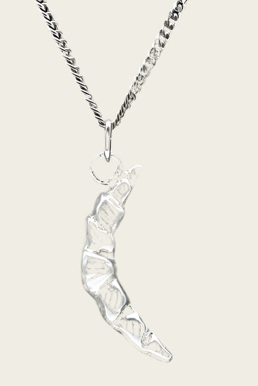 Zilveren Croissant ketting hanger