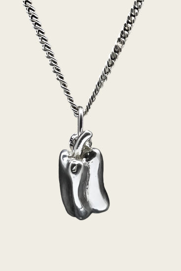 Zilveren Paprika ketting hanger