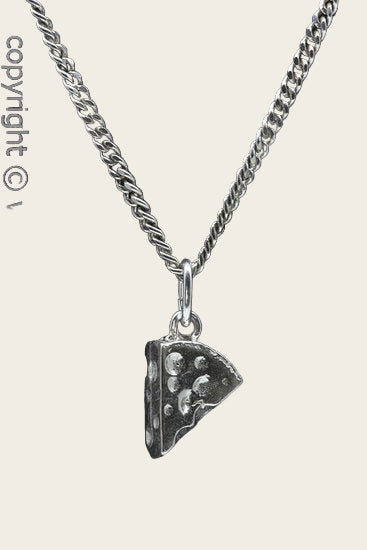 Zilveren Kaaspuntje ketting hanger