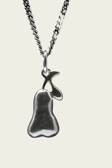 Zilveren Peer plat ketting hanger