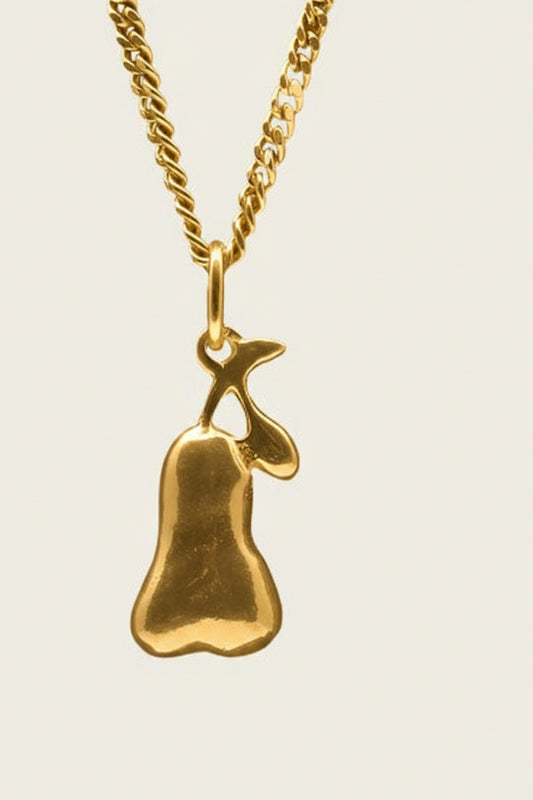 Zilveren Peer plat ketting hanger 14 karaat goud verguld 1242029981_b06666ab-f751-4a6d-96f3-aa3b0ca2d63a