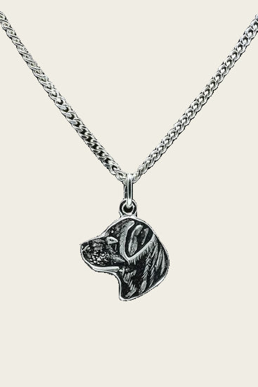 Zilveren Rottweiler ketting hanger