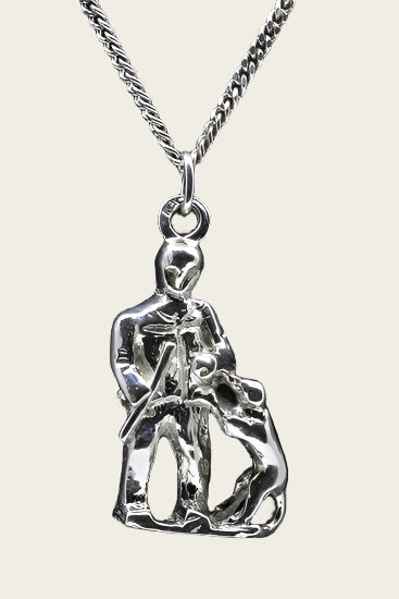 Silver Dog Trainer Decoy Necklace Pendant
