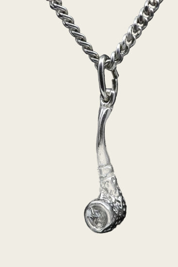 Zilveren Pijp ketting hanger