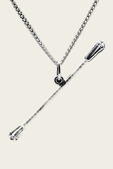 Zilveren Baton - Twirl stokje ketting hanger