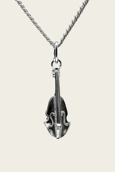 Silver Double Bass Necklace Pendant