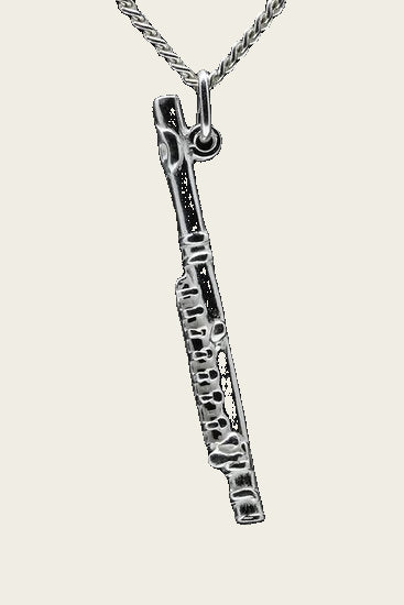Zilveren Dwarsfluit ketting hanger