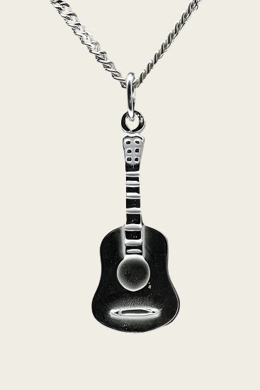 Zilveren Gitaar ketting hanger