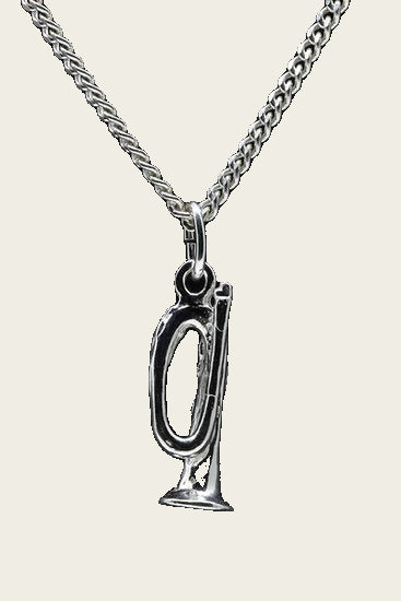 Silver Horn Necklace Pendant - Small