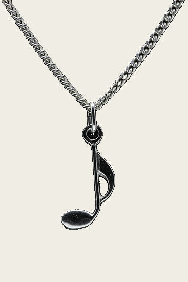 Zilveren Muzieknoot ketting hanger