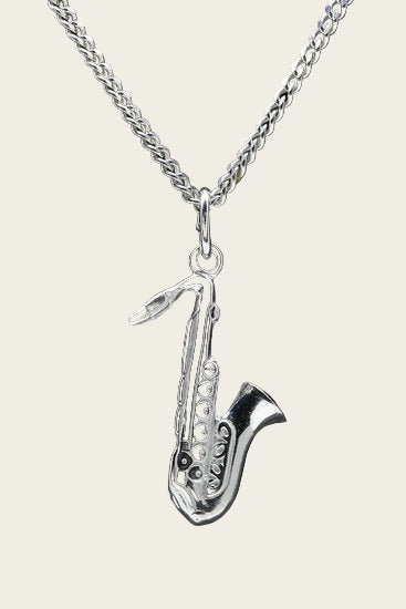Zilveren Saxofoon ketting hanger