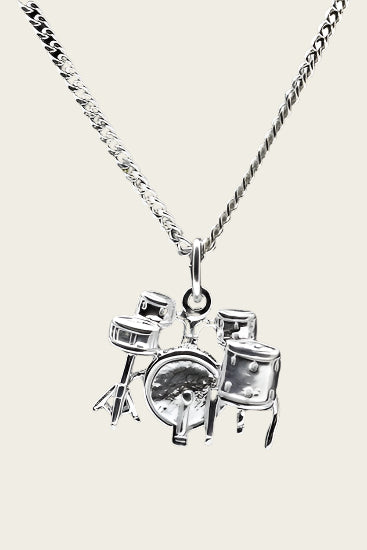 Zilveren Drumstel ketting hanger