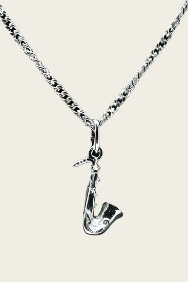 Zilveren Saxofoon ketting hanger - klein