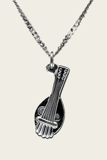 Zilveren Mandoline ketting hanger
