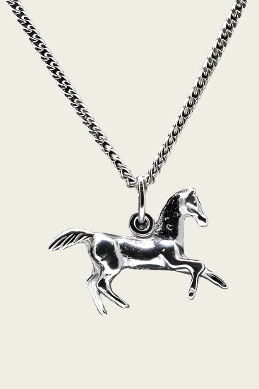Zilveren Paard ketting hanger - in galop