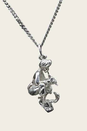 Zilveren Slangenbezweerder ketting hanger