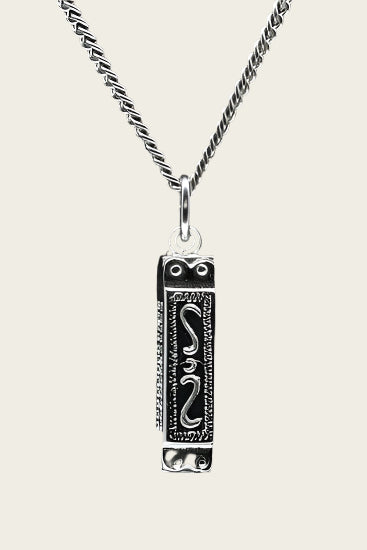 Zilveren Mondharmonica ketting hanger - middel