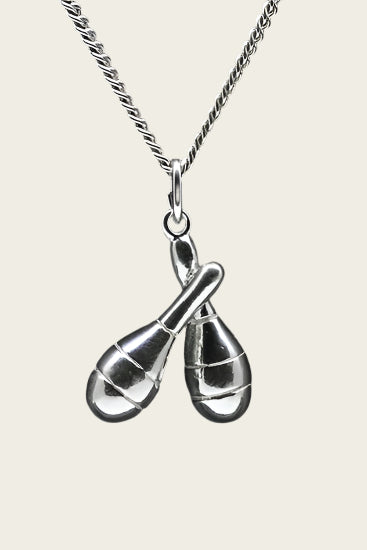 Zilveren Samba ballen ketting hanger
